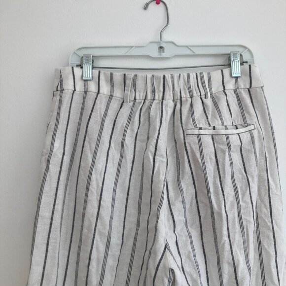 Old Navy Taylor Wide Leg Trouser Pants Wide Leg White Striped Beach Vacation Med - Picture 6 of 9